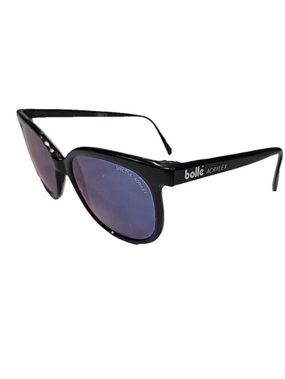 Bolle Acrylex 396 Vintage 80's Black Oval Unisex Sunglasses Frame France Read